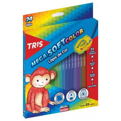 Lápis de Cor Tris Mega Soft Color 24 Cores