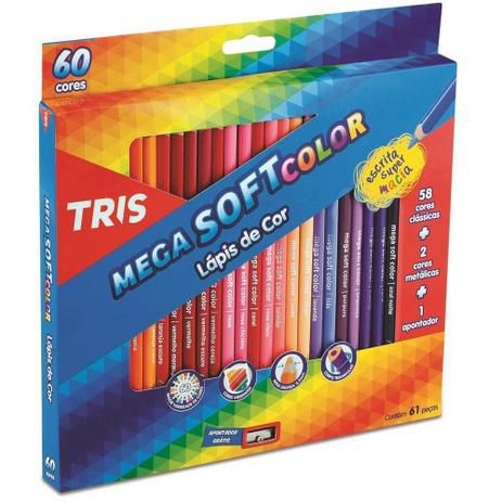 Lápis de Cor Tris Mega Soft Color 60 Cores