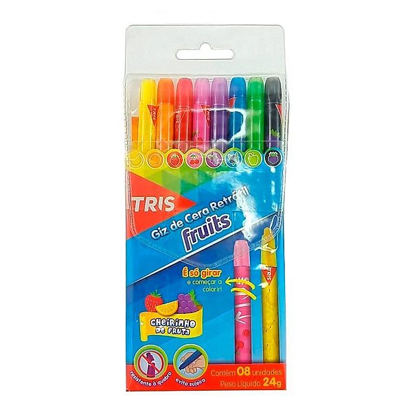 Giz de Cera Retrátil FRUITS 8 Cores