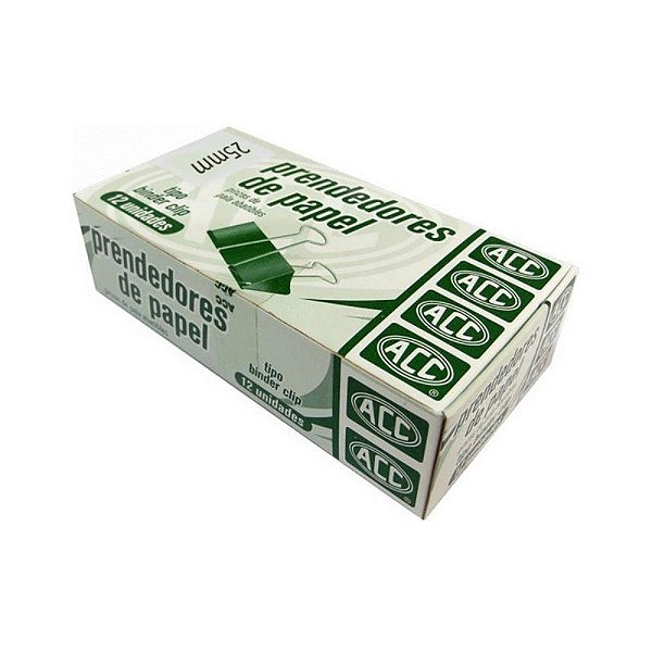 Prendedor de Papel Preto 25mm ACC tipo MOL (Binder Clip)