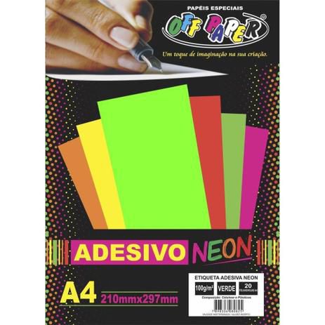 Papel Adesivo Neon A4 100g VERDE