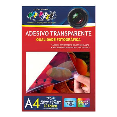 Papel Adesivo Transparente A4 150g Off Paper