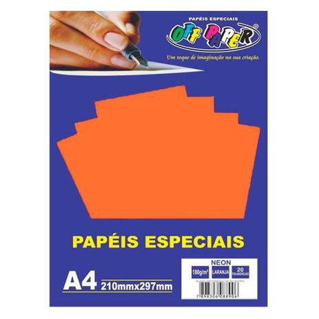 Papel Especial Neon A4 180G Laranja OffPaper