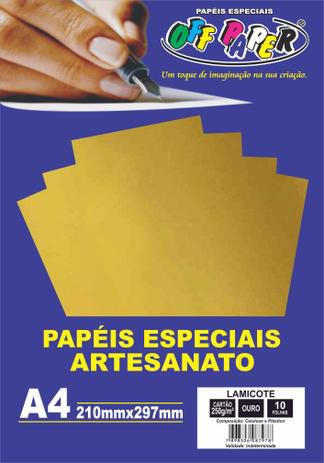 Papel A4 Lamicote Ouro 250g/m2