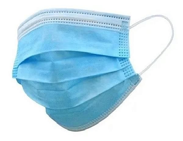 Mascara AZUL Descartável Tripla c/ Elástico