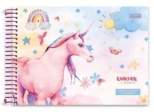 Caderno CD Desenho Unicorn I Believe