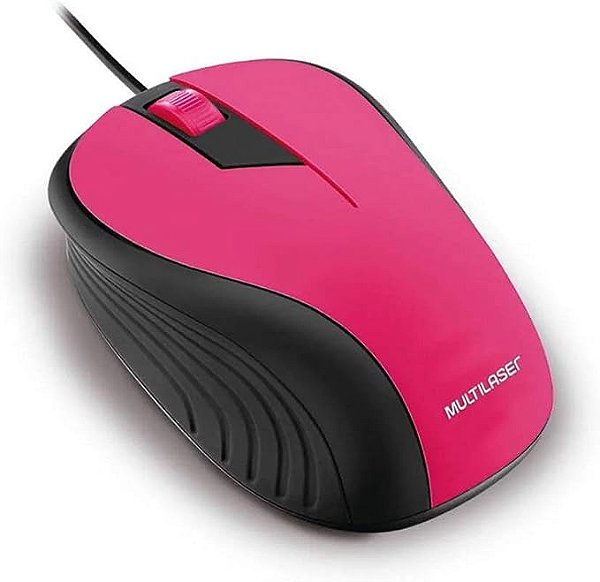 Mouse Multilaser Emborrachado Rosa Usb - MO223