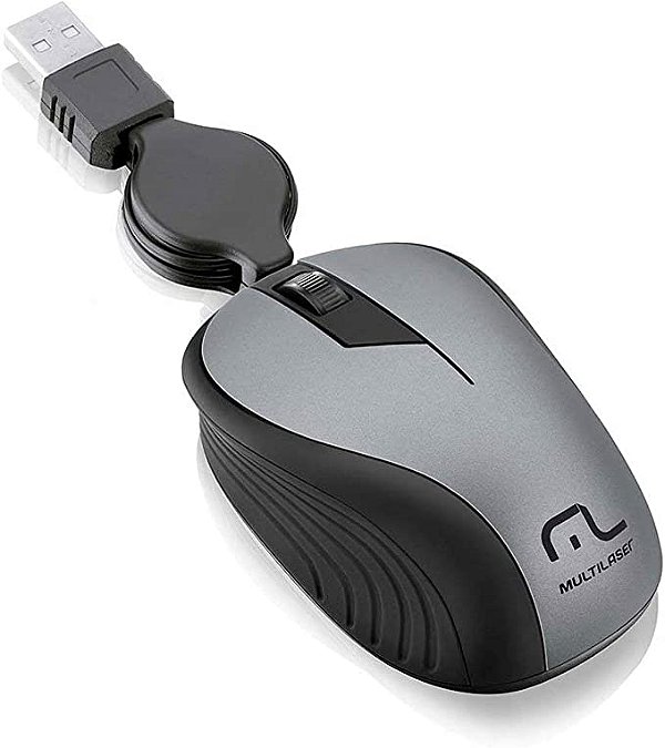 Mouse Óptico Retrátil Multilaser 1200Dpi Usb - MO232