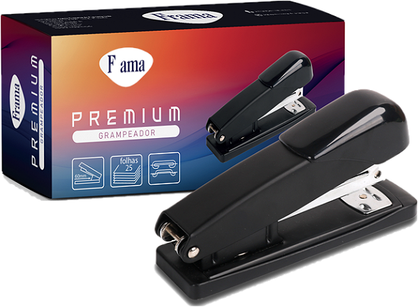 Grampeador Metal Pequeno Preto 12,8cm 25 Fls