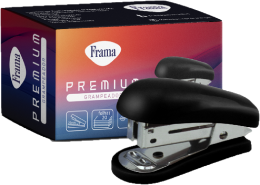 Grampeador Mini Preto 6,4cm 20 fls
