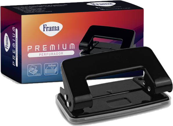Perfurador Metal Pequeno Preto 12 FLS