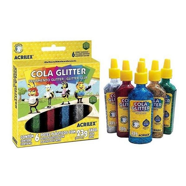 Cola glitter sortida c/6 cores
