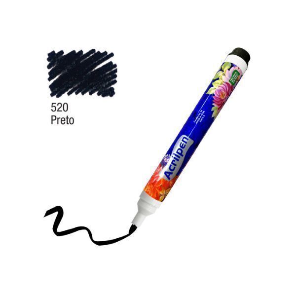 Marcador para tecido preto Acrilpen 520
