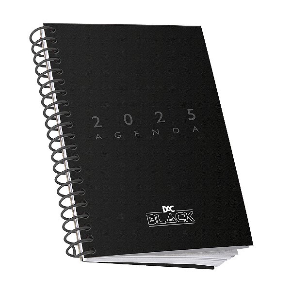 Agenda 2025 DAC All Black com espiral