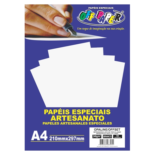 Papel opaline Branco A4 240g