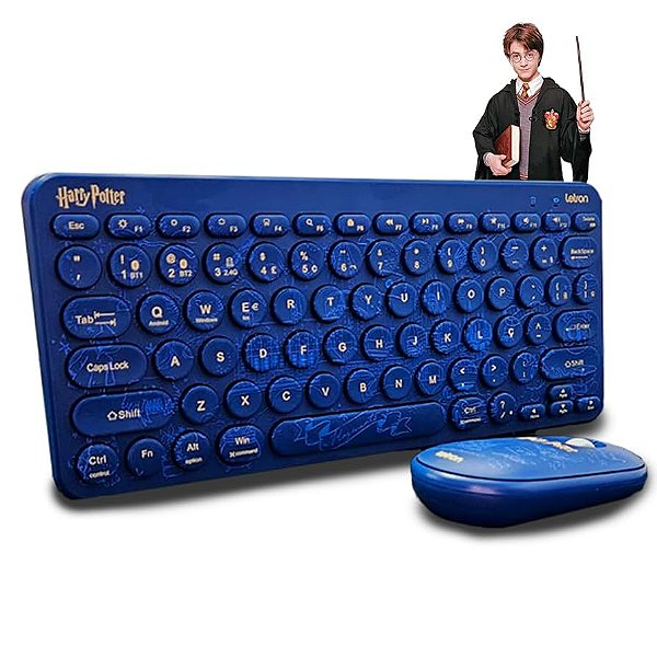 Combo Teclado e Mouse Wireless Harry Potter