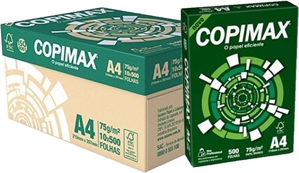 PAPEL A4 BRANCO 210X297mm COPIMAX CAIXA