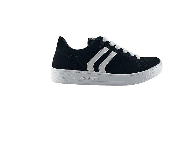 Tenis Feminino Via Marte Casual 22-1305-01 Preto Branco