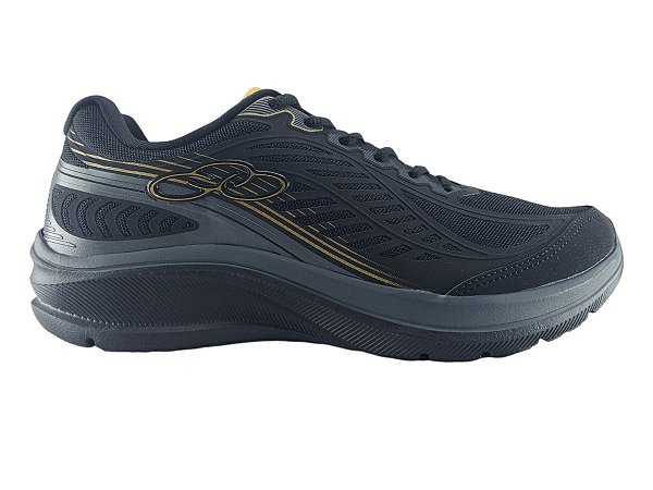 Tenis Masculino Olympikus Vortice Preto Dourado