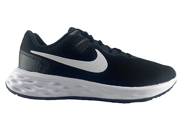 Tenis Masculino Nike Revolution 6 Nn Preto Branco