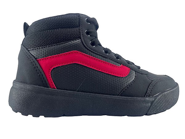 Tenis Masculino Logus 20910p Preto Vermelho Preto