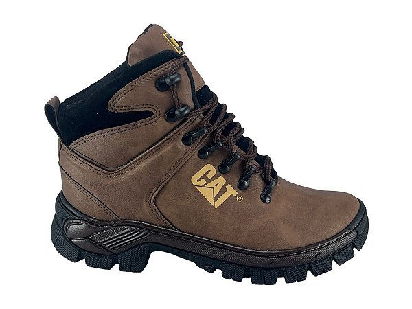 Bota Masculina Caterpillar 050 Couro Sintetico Pinhao