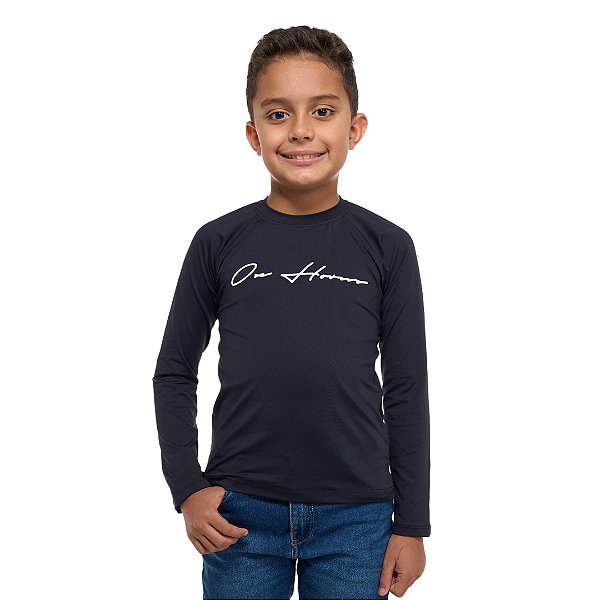 Blusas Uv Preta Infantil Unissex Ox Horns