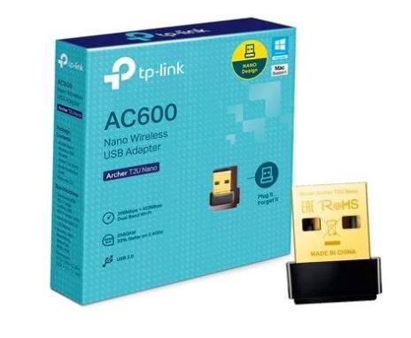 ADAPTADOR WIRELESS TP-LINK USB AC600 ARCHER T2U NANO