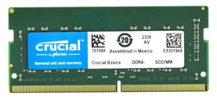 MEMÓRIA RAM PARA NOTEBOOK CRUCIAL, 16GB, 3200MHZ, DDR4 (INSTALADA)