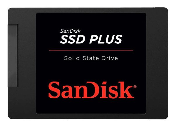 SSD SANDISK PLUS, 480GB, SATA III, 2.5", LEITURA: 535MB/S, GRAVAÇÃO: 445MB/S PRETO - SDSSDA-480G-G26