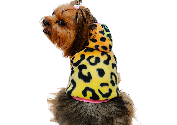 Roupa para Cachorro Cães Inverno Blusão Soft Capuz Animal Print Colors