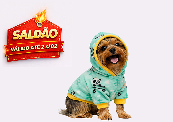 Roupa para Cachorro Cães Inverno Blusão Soft Capuz Pandinha - Saldão