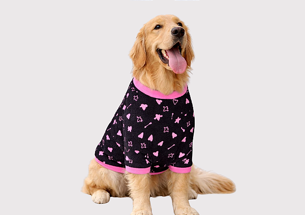 Roupa Suéter para Cachorro Plush Coração Rosa Tal Filha