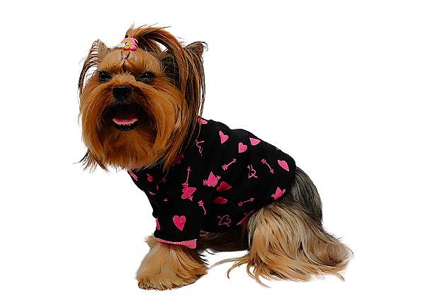 Roupa Suéter para Cachorro Plush Coração Rosa Tal Filha