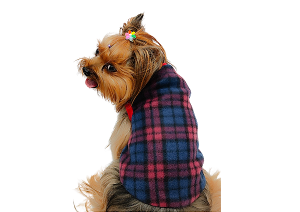 Roupa para Cachorro Cães Inverno Soft Xadrez Vermelho