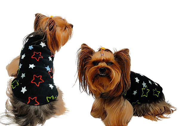 Capinha Ultrasoft Velcro Cachorro Estrelinha  Gaby Moda Pet