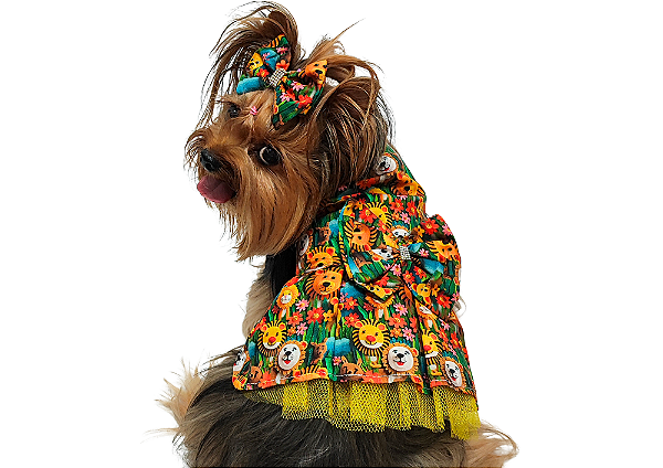 Vestido Pet Gaby Moda Pet Luxo Safari para Cães