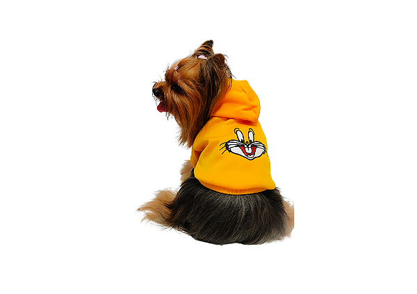 Blusão Moletom com Capuz para Cachorro Personagem Amarelo Gaby Moda Pet