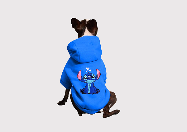 Blusão Moletom com Capuz para Cachorro Personagem Azul Gaby Moda Pet