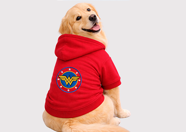 Blusão Moletom com Capuz para Cachorro Personagem Vermelho Gaby Moda Pet