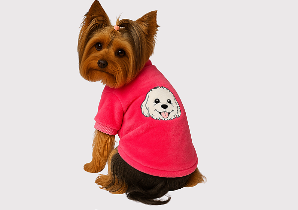 Casaco Pet Pijama Fleece Pink Tal Pet Animal Print