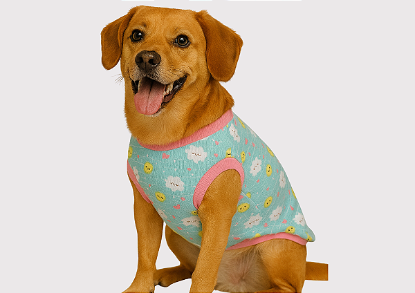 T SHIRT PET REGATINHA VERÃO NUVEM GABY MODA PET