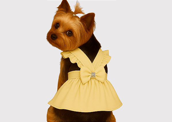 Vestido Pet Alfaiataria Colors Candy Amarelo para Cachorro Gaby Moda Pet