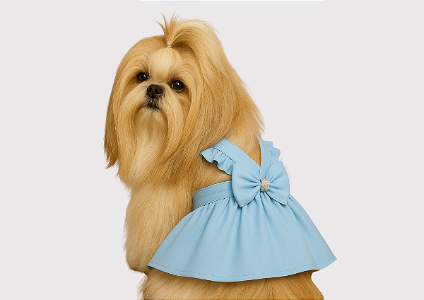 Vestido Pet Alfaiataria Colors Candy Azul para Cachorro Gaby Moda Pet