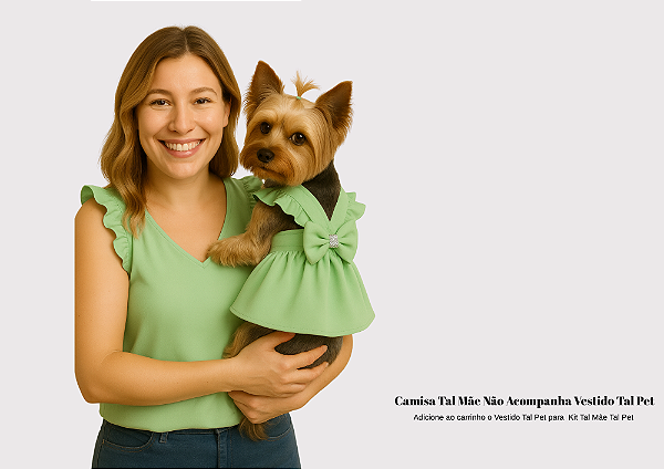 Camisa Alfaiataria Colors Candy Verde Tal Mãe Gaby Moda Pet