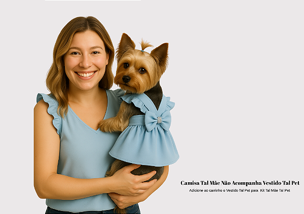 Camisa Alfaiataria Colors Candy Azul Tal Mãe Gaby Moda Pet