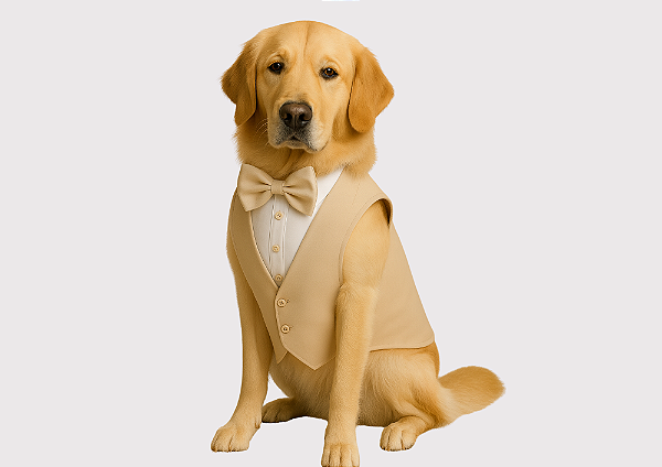 ROUPA TERNO  PET PERSONALIZADA FESTA CASAMENTO BEGE  MACHO