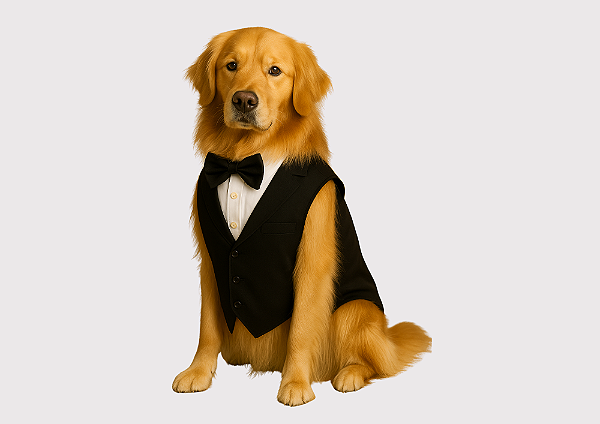 ROUPA TERNO PET PERSONALIZADA FESTA CASAMENTO PRETO - MACHO