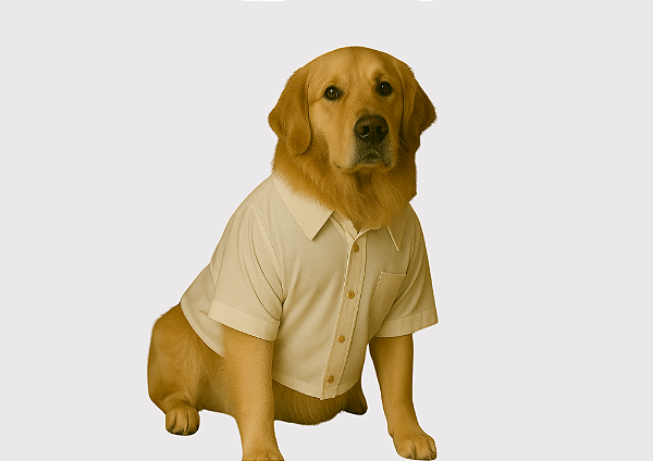 Camisa Pet para Cachorro Ano Novo Branca Golden Retrivier Gaby Moda Pet