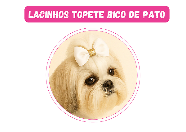 Lacinho Pet Ano Novo Branco Bico de Pato Gaby Moda Pet
